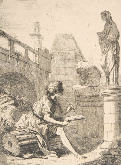 Çocuk Eskiz Harabeleri, 18. yüzyıl. by Charles Hutin