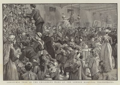Whitechapel London Hastanesi'ndeki Çocuk Koğuşunda Noel Ağacı by Charles J. Staniland