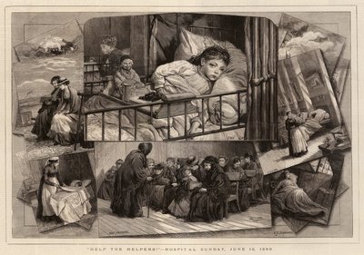 Yardımcılara Yardım Edin!, Hastane Pazar, 13 Haziran 1880 by Charles J. Staniland