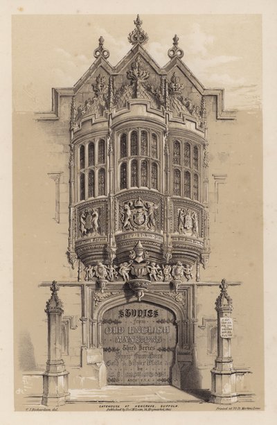 Eski İngiliz Konakları için Ön Eser, Üçüncü Seri, CJ Richardson (renkli lito) by Charles James Richardson