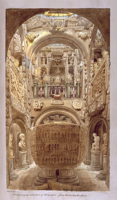 Eski Eserler Koleksiyonunun bir bölümünün görünümü, 9 Eylül 1825 by Charles James Richardson