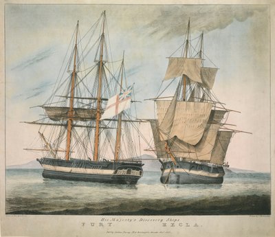 Majestelerinin Keşif Gemileri Fury ve Hecla by Charles Joseph Hullmandel
