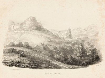Puy en Velay (taş baskı) by Charles Joseph Hullmandel