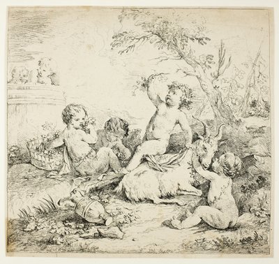 Keçi ile Kerubiler by Charles Joseph Natoire