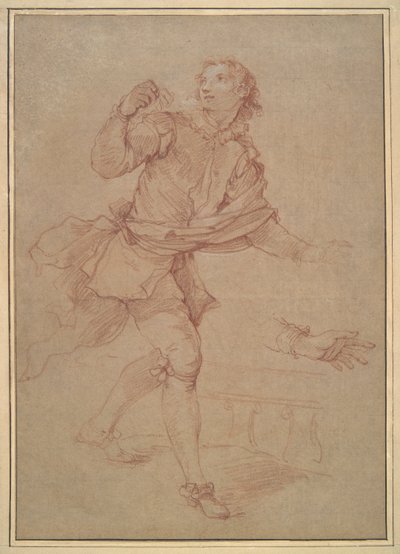 Bir Genç Adamın Çalışması, duvar halısı çalışması, Sancho by Charles Joseph Natoire