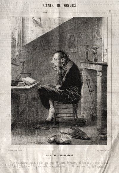 Görgü sahneleri: Utanç verici sorun... by Charles Joseph Traviès de Villers