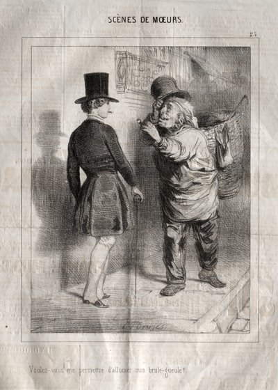 Görgü sahneleri: Ocağımı yakmama izin verir misiniz? by Charles Joseph Traviès de Villers