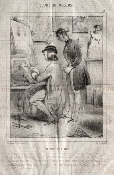 Görgü sahneleri: Ziyaret hakkı. Umarım seni rahatsız etmiyorum?... by Charles Joseph Traviès de Villers