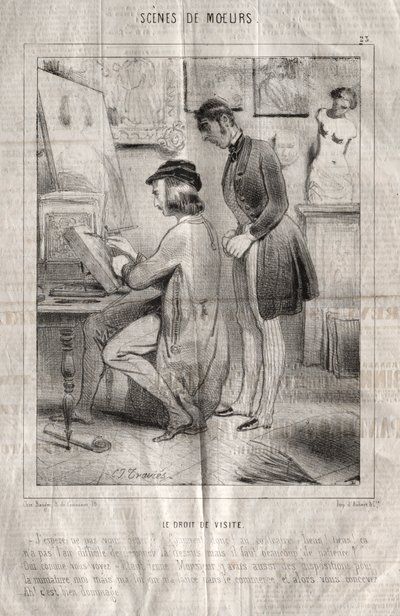 Görgü sahneleri: Ziyaret hakkı. rahatsız etmemeniz dileğiyle.... by Charles Joseph Traviès de Villers