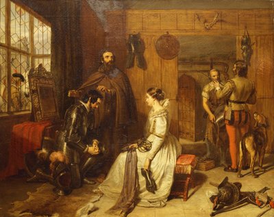 Bir Ayrılık Kutsaması - "Şövalyeliğin ve yeminin üzerine doğruyu söyle", by Charles Landseer