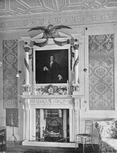 "Redlynch Room"daki Mermer Baca Parçası (s/b fotoğraf) by Charles Latham