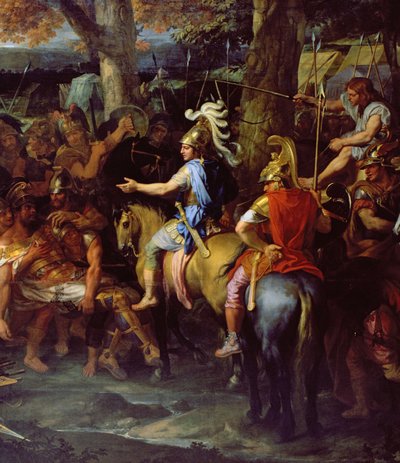 İskender ve Porus Hydaspes Savaşı'nda, c.1673 (tuval üzerine yağlı boya) (90063 detayı) by Charles Le Brun
