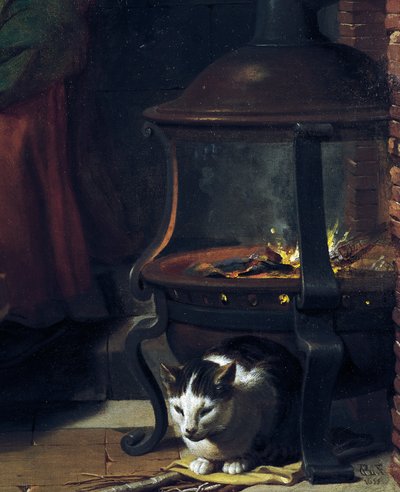 Yanan mangalın altındaki kedi, Uyuyan Bebek İsa
