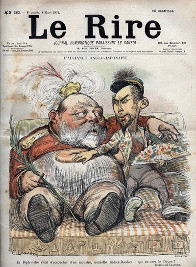 Anglo-Japon İttifakı (Japon Anglo 1902) Diplomasi yeni bir canavarı doğurdu, yeni Radica-Doodica: Dekan kim olacak? - King Edward VII - KARİKATÜR 1902, Charles LEANDRE (1862-1934) tarafından Kahkaha için by Charles Leandre