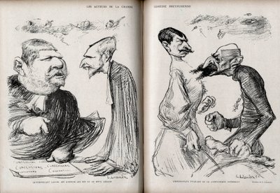 Dreyfus davası - Büyük Dreyfus komedisinin aktörleri - avukat Fernand Labori (1860-1917) - avukat Louis Leblois (1854-1928) - komutan Ferdinand Walsin Esterhazy (1847-1923) - general Georges Picquart (1854-1914) ) - Charlie
