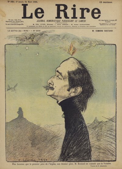 Edmond Rostand, Le Rire için İllüstrasyon by Charles Leandre