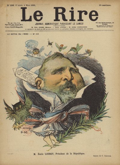 Emile Loubet, Le Rire için İllüstrasyon by Charles Leandre