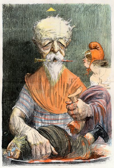 Eugene Henri Brisson (1835-1912), Fransız avukat, gazeteci ve politikacı - Charles Leandre (1862-1934) tarafından “” Le Rire””” 1902 by Charles Leandre