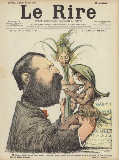 Gaston Menier, Le Rire için İllüstrasyon by Charles Leandre