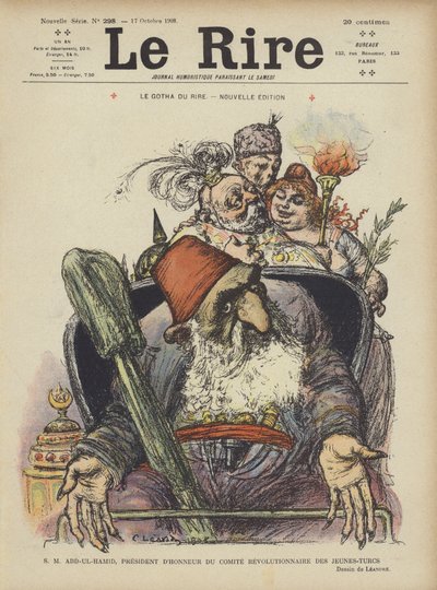 Jön Türkler Devrimci Komitesi Onursal Başkanı Majesteleri Abdülhamid. Le Rire için İllüstrasyon by Charles Leandre