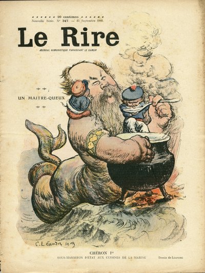 Le Rire Kapağı için Charles Leandre (1862-1934) çizimi, 25/09/09 - Master-queux - Marine Marine Marine Balneaire - Cheron Henry (1867-1936), Sirene by Charles Leandre