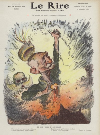 Sırbistan Kralı I. Peter. Le Rire için İllüstrasyon by Charles Leandre