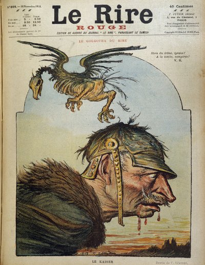 Kaiser: William II - Charles Leandre (1862-1934) tarafından 16/11/1918 tarihli “” Le Rire rouge””daki karikatür by Charles Leandre