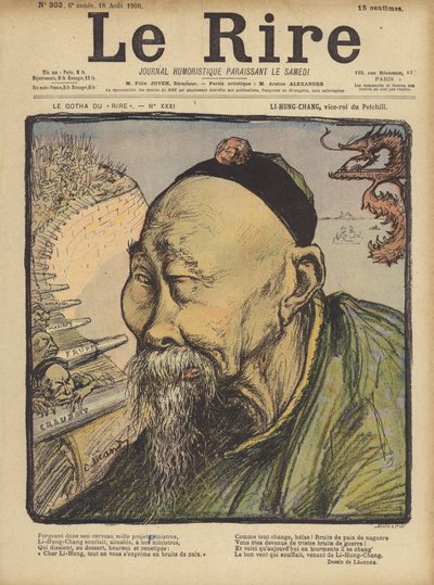 Li Hung Chang, Le Rire için İllüstrasyon by Charles Leandre