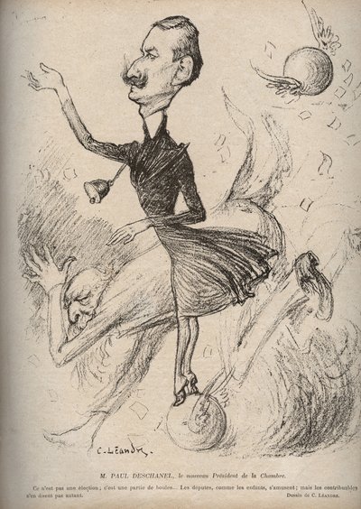 Bay Paul Deschanel Meclisin Yeni Sözcüsü - Charles Leandre (1862-1934) tarafından kaleme alınan karikatür “The Rire”” 1898 by Charles Leandre
