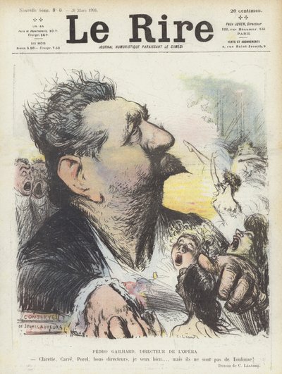 Pedro Gailhard, Paris Operası Direktörü. Le Rire için İllüstrasyon by Charles Leandre
