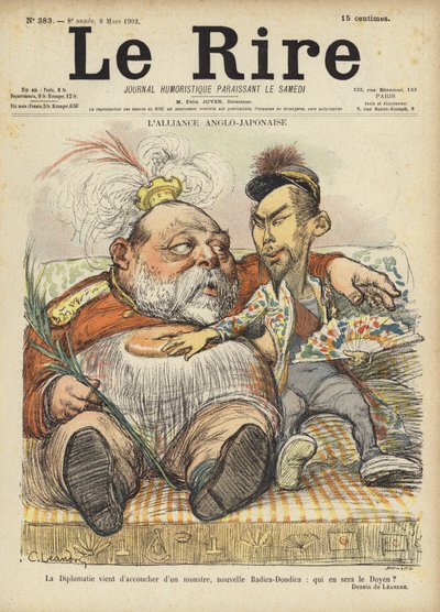 İngiliz-Japon ittifakı, Le Rire için illüstrasyon by Charles Leandre