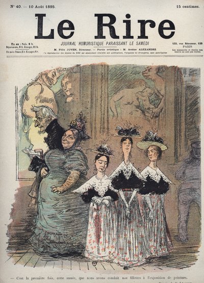 Bu yıl, kızlarımızı ilk kez, Charles Leandre (1862-1934) tarafından 10 Ağustos tarihli “Le Rire””deki resim sergisine - karikatürüne götürdük. by Charles Leandre
