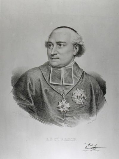 Francois Seraphin Delpech (1778-1825) tarafından oyulmuş Kardinal Joseph Fesch (1763-1839) portresi (gravür) (s/b fotoğraf) by Charles Louis (after) Bazin