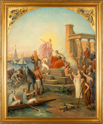 Spor Alegorisi (Spor Alegorisi) - Boyama Charles Louis de Fredy, Baron de Coubertin (1822-1908), tuval üzerine yağlı boya (97.5x80 cm) by Charles Louis Fredy de Coubertin