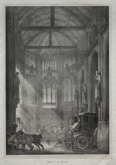 Aziz Nicholas Kilisesi, Rouen, 1823. by Charles Louis Lesaint