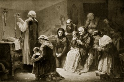 Fransız Devrimi sırasında ayin kutlaması, 'Hutchinson's History of the Nations'dan illüstrasyon, c.1915 (litho) by Charles Louis Lucien (after) Muller