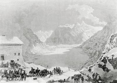 Birinci Konsül Napolyon Bonapart'ın (1769-1821) Fransız ordusu Great St Bernard Pass Darülaceze'de, 20 Mayıs by Charles Louis Lucien Muller