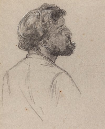 Sakallı bir beyefendinin başı by Charles Louis Lucien Muller