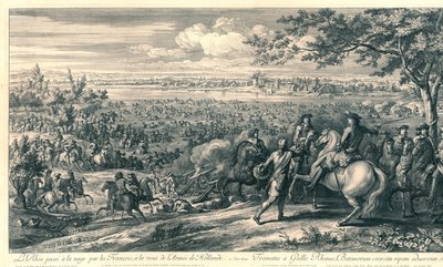 De Franse legers steken bij Lobith de Rijn, 1672 Ren, Hollanda Ordusu