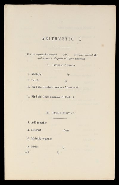 Aritmetik, Oxford University Press, c.1870 (baskı) by Charles Lutwidge Dodgson