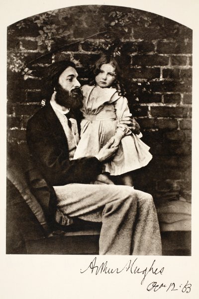 Arthur Hughes ve kızı Agnes, 12 Ekim 1863 (sepya fotoğrafı) by Charles Lutwidge Dodgson