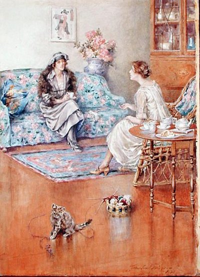 İkindi Çayı (kağıt üzerine sulu boya) by Charles MacIvor or MacIver Grierson