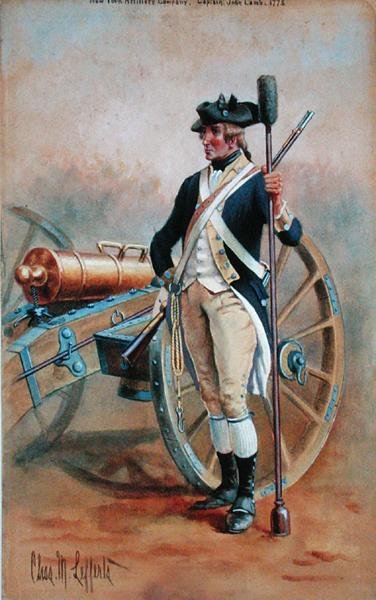 Gunner, New York Topçu (kağıt üzerine suluboya) by Charles MacKubin Lefferts