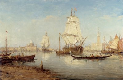 Charles Malfroy'un (1862-1918) tablosu San Marco havzasındaki kalyonlar ve gondollar by Charles Malfroy