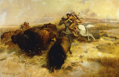 Bufalo Avı, 1897 by Charles Marion Russell