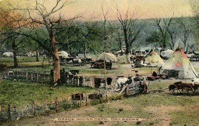 Osage Kızılderili Kampı, Oklahoma by Charles Marion Russell
