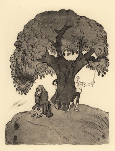 Karısı ve bir şahin tarafından aldatılan karısı elbiseli bir boynuz. by Charles Martin