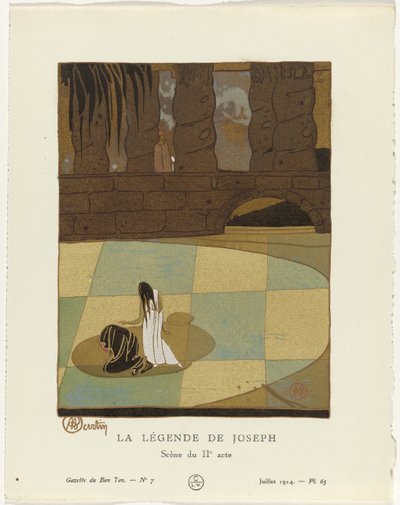 Gazette du Bon Ton, 1914 - No. 7: Yusuf Efsanesi / İkinci perdeden sahne by Charles Martin