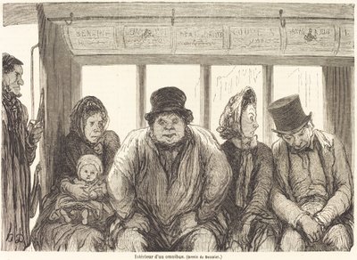Bir omnibüsün içi [alt yarı] by Charles Maurand after Honoré Daumier