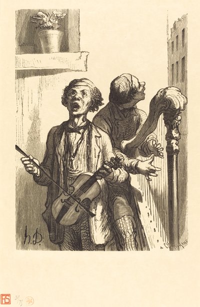sokak şarkıcıları by Charles Maurand after Honoré Daumier